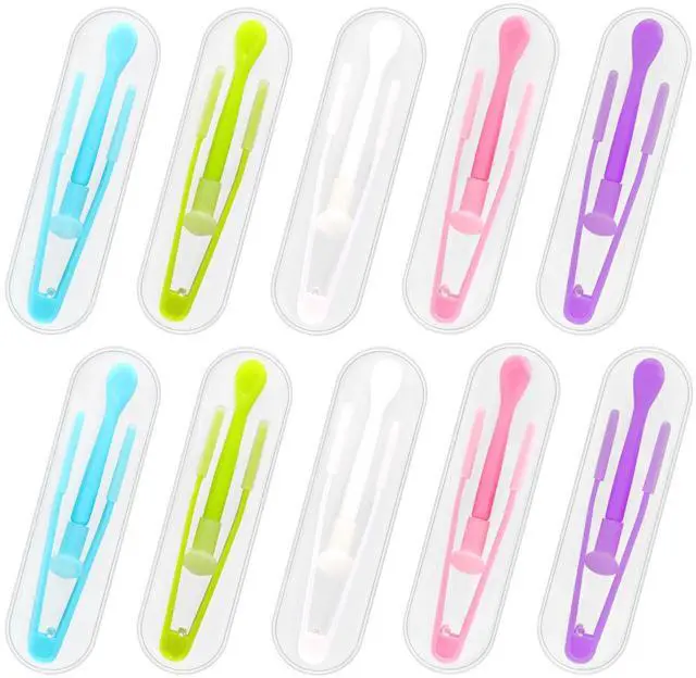 Main image of 10 Pack Colorful Contact Lens Remover Tool Case Set Portable Tweezer Stick with Soft Tip Insert Set for Hard Soft Lenses
