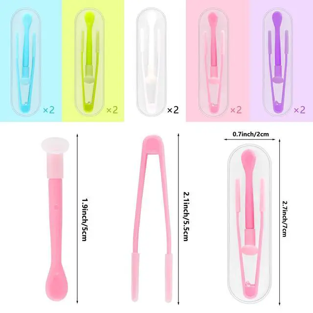 Alt view image 2 of 7 - 10 Pack Colorful Contact Lens Remover Tool Case Set Portable Tweezer Stick with Soft Tip Insert Set for Hard Soft Lenses