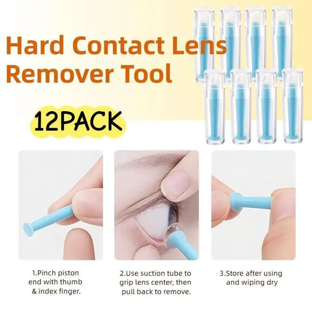 Alt view image 3 of 7 - Hard Contact Lens Remover Tool Kit - 12 Pieces Suction Cup Plunger for RGP and Scleral Lenses, Soft Silicone Material for Gentle Lens Removal and Application