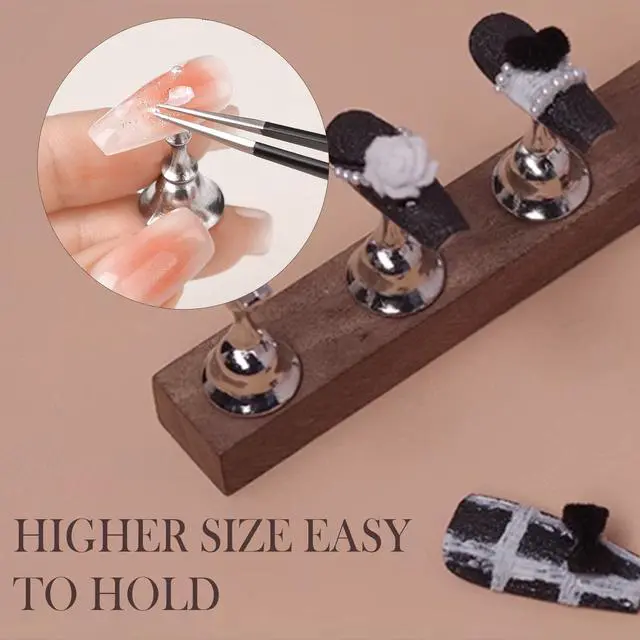 Alt view image 5 of 6 - 2-Pack Super Magnetic Nail Holders Wearable Nail Bases & Nail Display Stands for Nail Art Painting (Silvery)