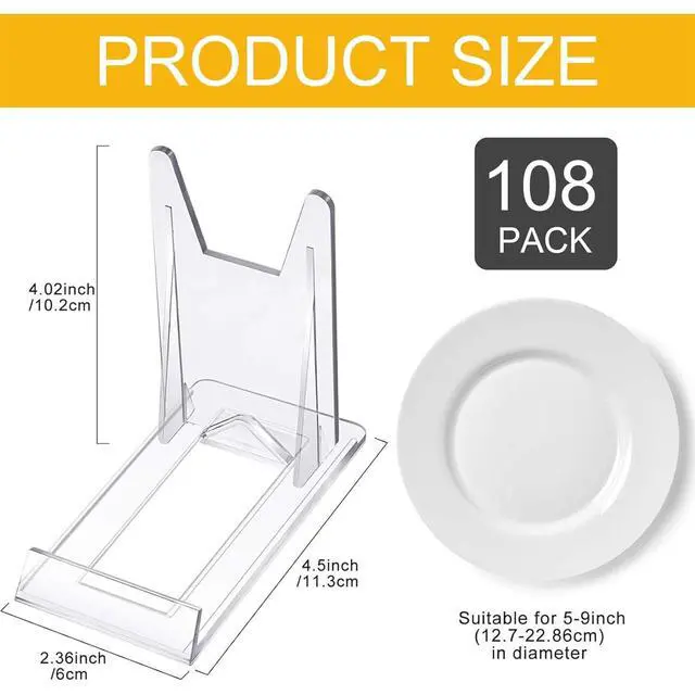 Alt view image 2 of 6 - Acrylic Plate Stands for Display Adjustable Plastic Stand Holders Picture Plate Holders Clear Mini Easels Stands to Display Pictures for Home Office Supplies Festival Party Decoration(10 Pcs)