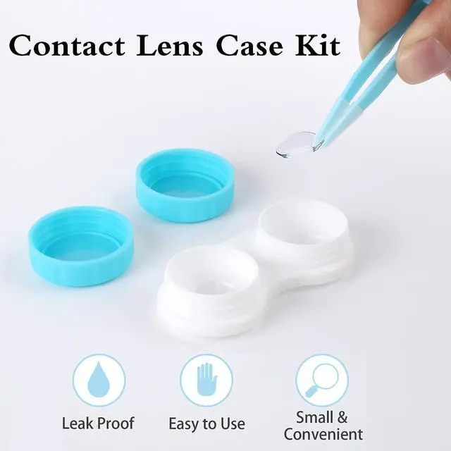 Alt view image 4 of 6 - 16 Pcs Portable Contact Lens Tools Set, Inserter/Remover and Tweezer with Soft Tip Mini Eye Contact Case Box for Travel