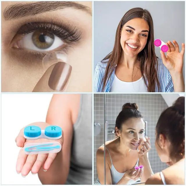Alt view image 6 of 6 - 16 Pcs Portable Contact Lens Tools Set, Inserter/Remover and Tweezer with Soft Tip Mini Eye Contact Case Box for Travel