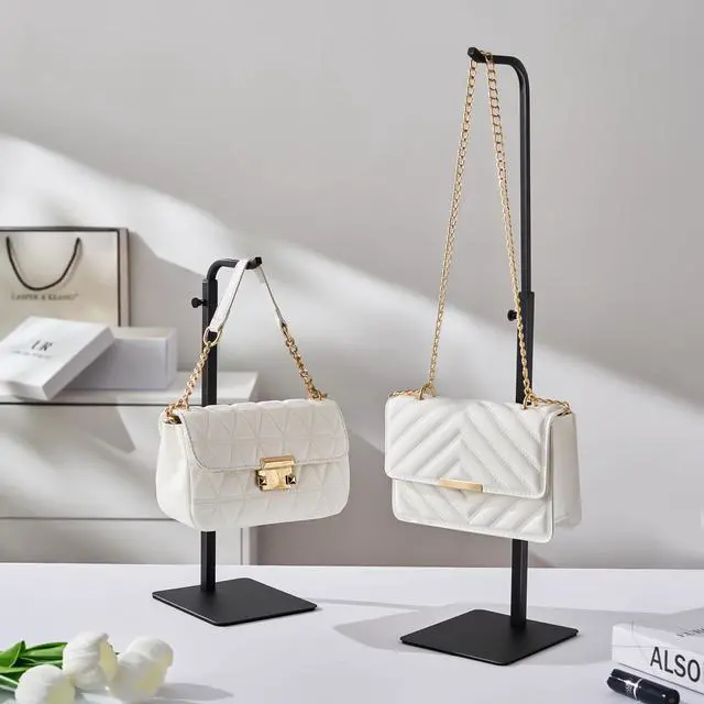 Alt view image 3 of 7 - Adjustable Purse Display Stands - Black Tabletop Display Holder for Handbags, Wreaths and Banners, for Home Closets, Retail Displays and Vendor Booths (1-Pack)