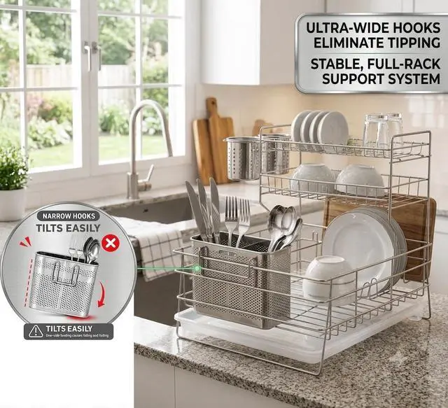 Alt view image 3 of 7 - SUS 304 Silverware Basket for Dish Rack, Hanging Utensil Holder