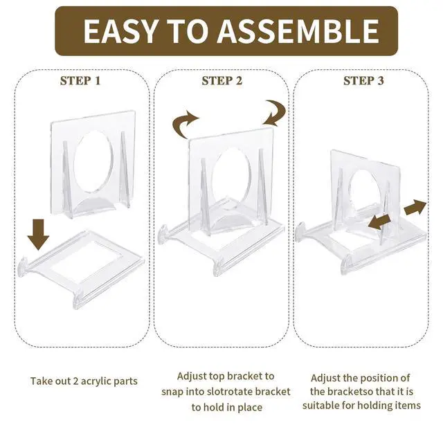 Alt view image 4 of 6 - Adjustable Acrylic Plate Stand - Picture Frame Display Holder, Decorative Easel for Home Office, Festival Party