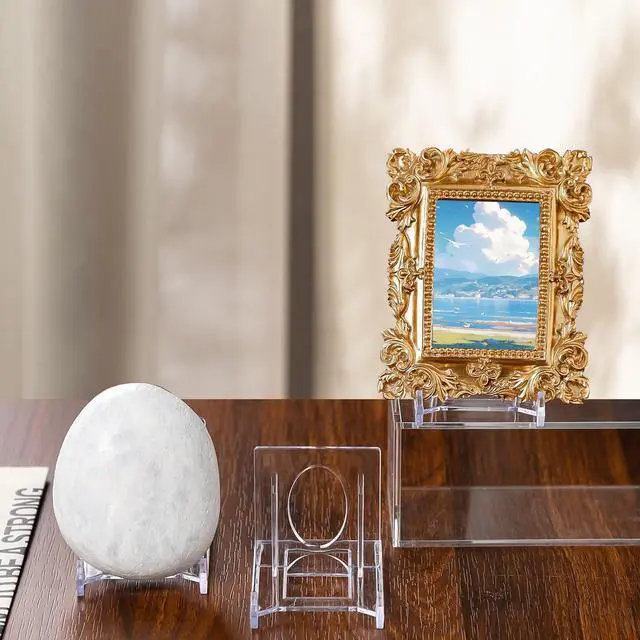 Alt view image 5 of 6 - Adjustable Acrylic Plate Stand - Picture Frame Display Holder, Decorative Easel for Home Office, Festival Party