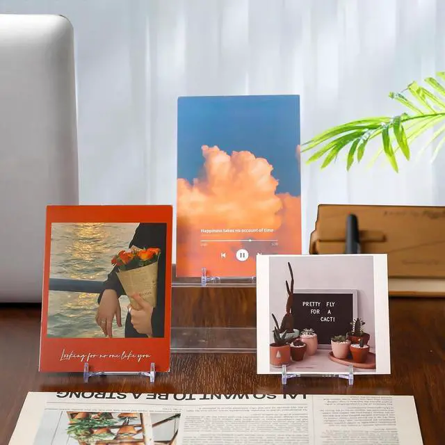 Alt view image 3 of 6 - Adjustable Acrylic Plate Stand - Picture Frame Display Holder, Decorative Easel for Home Office, Festival Party