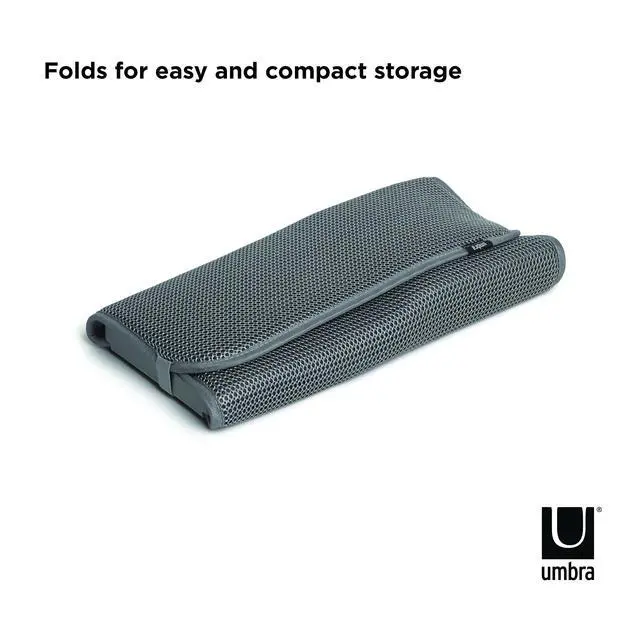 Alt view image 5 of 7 - Udry Dish Rack and Microfiber Drying Mat Space-Saving Design Folds Up for Easy Storage, Mini Rack, Gray
