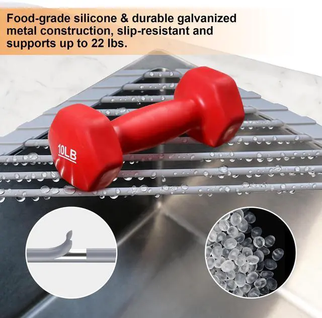 Alt view image 3 of 6 - Triangle Roll Up Dish Drying Rack for Sink Corner, Silicone Wrapped Sponge Holder for Kitchen Sink Caddy Organizer Multipurpose Corner Shelf Drainer Mat for RV Kitchen Sink Accessories Counter Storage