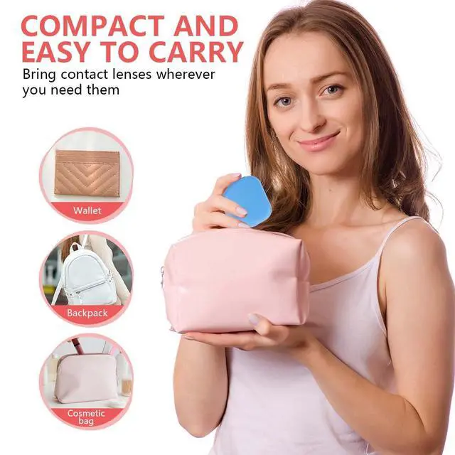 Alt view image 5 of 7 - 6 Pack Colorful Contact Lens Case Travel Kit Contact Box Holder Soak Storage Container with Mirror Bottle Tweezers Stick Remover Tool