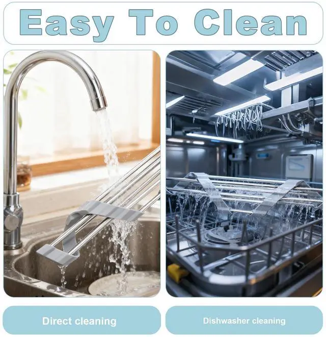 Alt view image 5 of 6 - Triangle Dish Drying Rack, Corner Sink Caddy, Over The Sink Corner Drainer with Sponge Holder | Foldable, Non-Slip Stainless Steel for Kitchen Sink | Space Saving Design