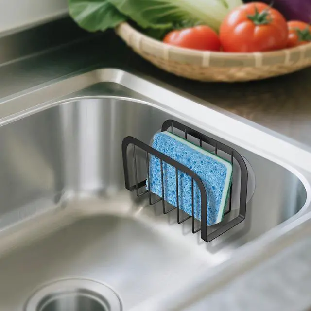 Alt view image 4 of 6 - Sponge Holder for Kitchen Sink,Kitchen Caddy with Sponge Holder,Dish Soap Holder - Black