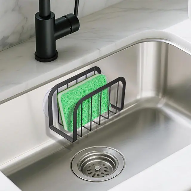 Alt view image 5 of 6 - Sponge Holder for Kitchen Sink,Kitchen Caddy with Sponge Holder,Dish Soap Holder - Black