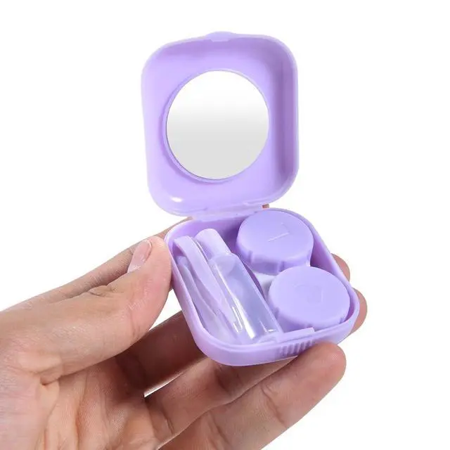 Alt view image 7 of 7 - 6 Pack Colorful Contact Lens Case Travel Kit Contact Box Holder Soak Storage Container with Mirror Bottle Tweezers Stick Remover Tool