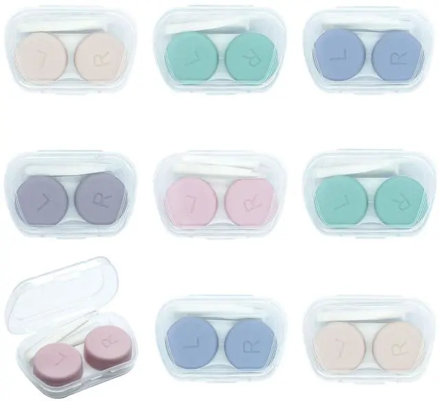 Main image of 8 Pack Cute Contact Lens Case,Portable Eye Contact Case with Applicator Tool and Tweezers Remover Tool Colorful Travel Size Storage Box Solution Soak Storage Kit(Random Color)