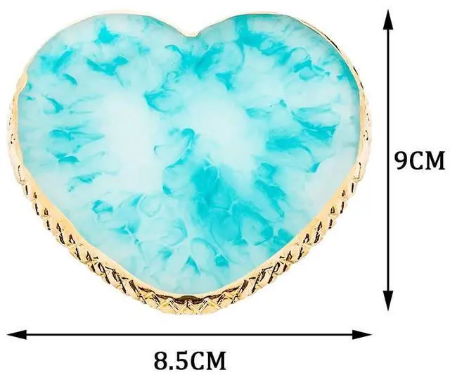 Alt view image 3 of 7 - 2 Pcs Resin Pink Nail Art Palette, Nail Art Painting Mixed Color Palettes Gold Edge Nails Holder Nails Arts Display Board