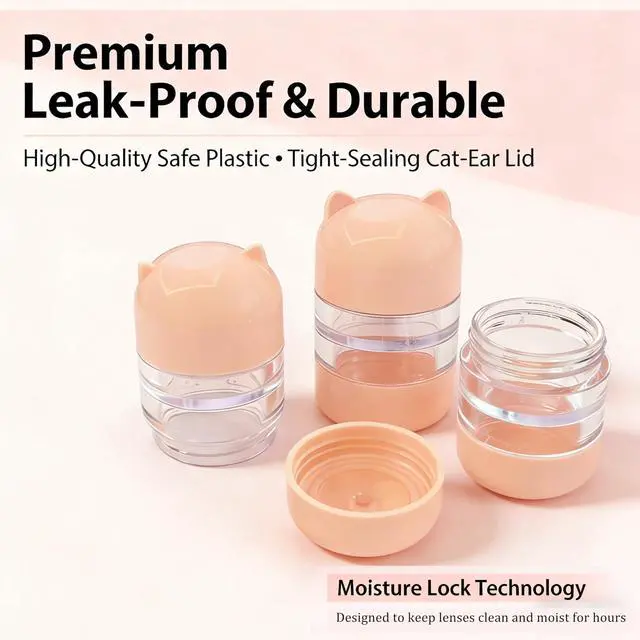 Alt view image 4 of 6 - Cylindrical Double-Headed Contact Lens Case, 6 Colors Portable Travel Holder