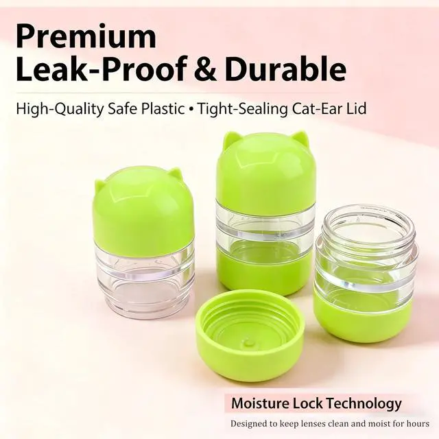 Alt view image 4 of 6 - Cylindrical Double-Headed Contact Lens Case, 6 Colors Portable Travel Holder