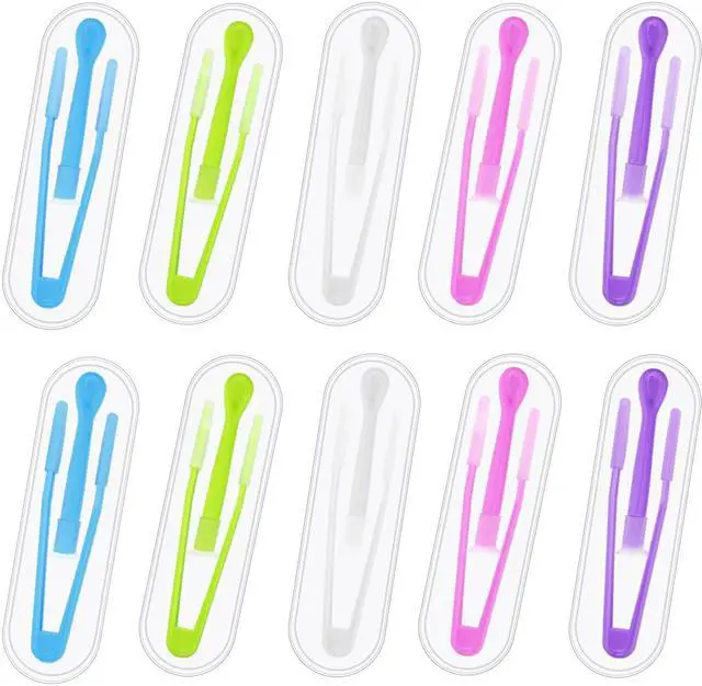 Main image of 10 Pack Colorful Contact Lens Remover and Inserter Tool Case Set, Portable Tweezers with Soft Tip, Applicator for Soft Hard Contact Lenses