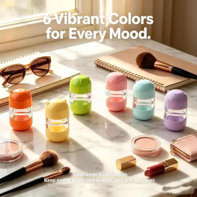 Alt view image 6 of 6 - Cylindrical Double-Headed Contact Lens Case, 6 Colors Portable Travel Holder
