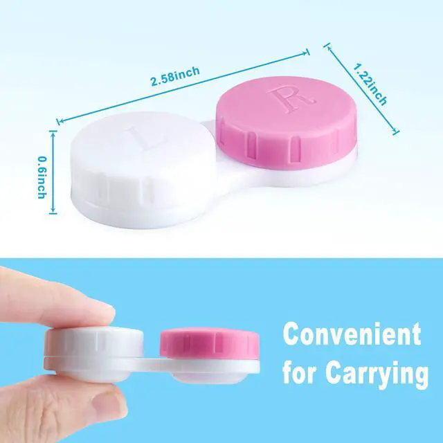 Alt view image 3 of 7 - 12PCS Contact Lens Case, Colorful Contact Lens Box Left/Right Eyes Holder Container, Outdoor Mini Contact Lens Soak Storage Kit for Travel&Home.