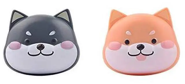 Main image of 2 Pcs Cute Dog Contact Lens Case Travel Kit Portable Animal Contact Lens Box Holder Soak Storage Container with Mirror Bottle Tweezers Stick Remover Tool