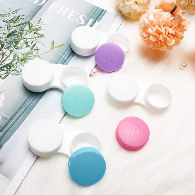 Alt view image 6 of 7 - 12PCS Contact Lens Case, Colorful Contact Lens Box Left/Right Eyes Holder Container, Outdoor Mini Contact Lens Soak Storage Kit for Travel&Home.