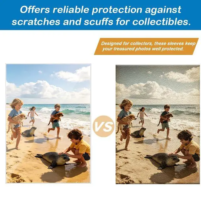 Alt view image 3 of 7 - 4x6 Photo Sleeves 100Pcs - Top Loading Picture Sleeves, Acid-Free & Crystal Clear, Heavy Duty Transparent Plastic Sleeves for Photos, Postcards and Recipe Card Storage