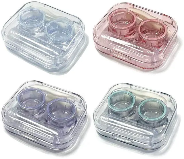 Main image of Contact Lens Case, Travel Size Flip Top Cute Contact Lenses Applicator Remover Tool Kit with Solution Bottle for Daily Outdoor (4 Pack)