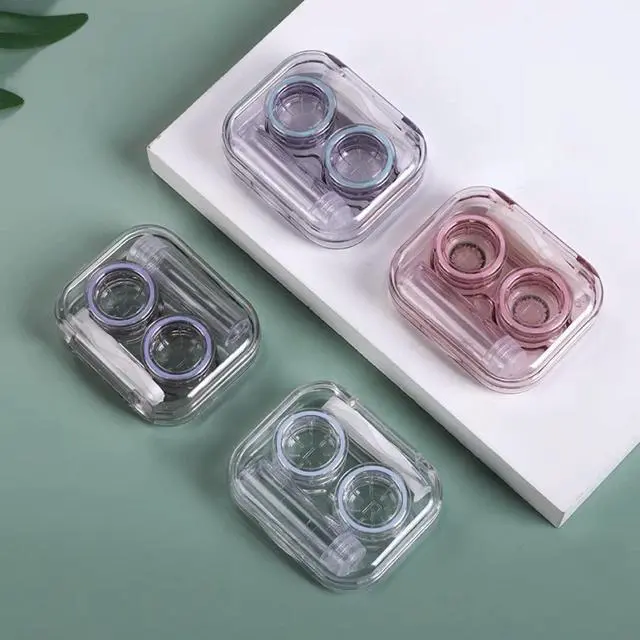 Alt view image 3 of 7 - Contact Lens Case, Travel Size Flip Top Cute Contact Lenses Applicator Remover Tool Kit with Solution Bottle for Daily Outdoor (4 Pack)