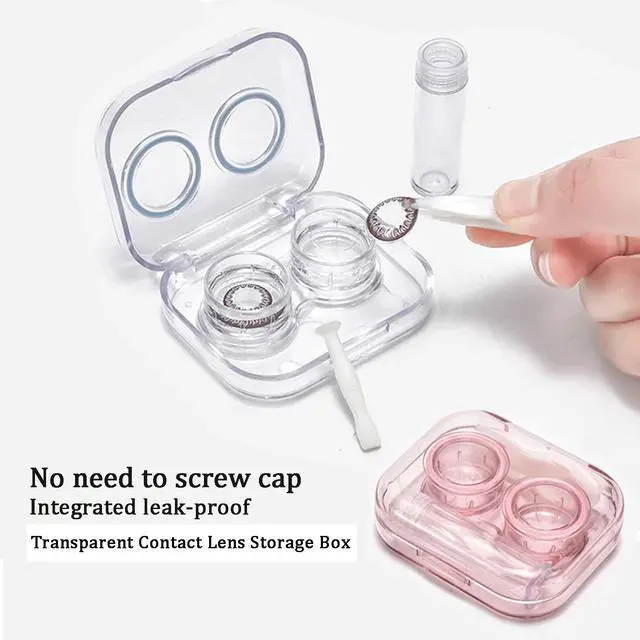 Alt view image 4 of 7 - Contact Lens Case, Travel Size Flip Top Cute Contact Lenses Applicator Remover Tool Kit with Solution Bottle for Daily Outdoor (4 Pack)