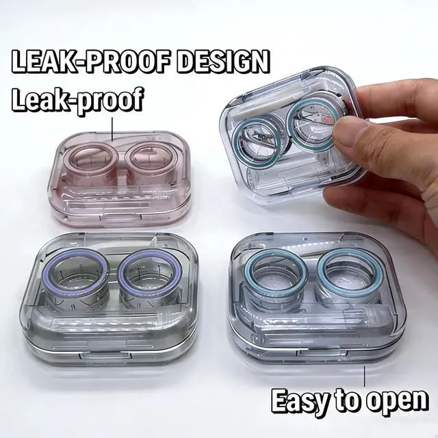 Alt view image 6 of 7 - Contact Lens Case, Travel Size Flip Top Cute Contact Lenses Applicator Remover Tool Kit with Solution Bottle for Daily Outdoor (4 Pack)
