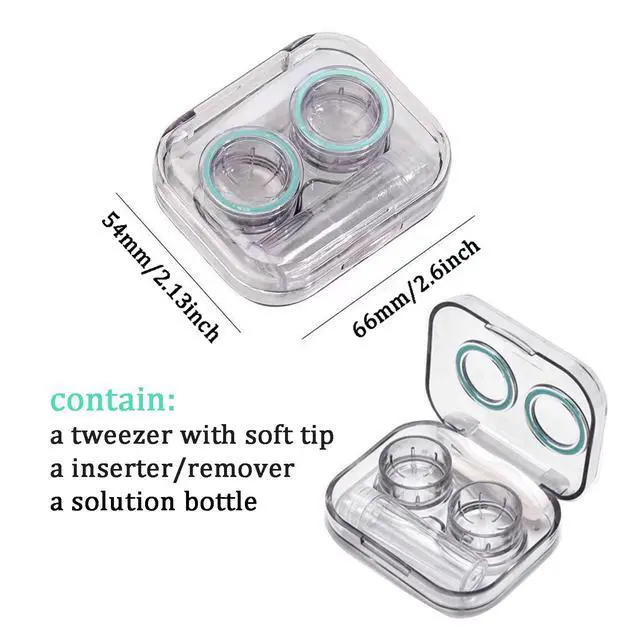 Alt view image 5 of 7 - Contact Lens Case, Travel Size Flip Top Cute Contact Lenses Applicator Remover Tool Kit with Solution Bottle for Daily Outdoor (4 Pack)