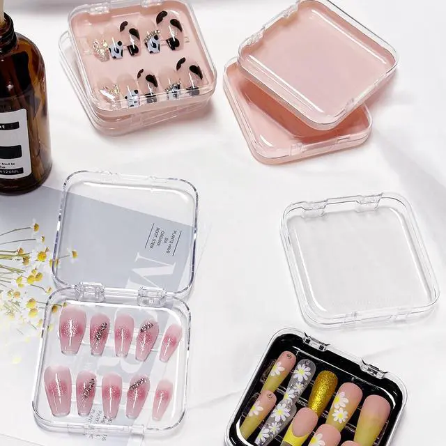 Alt view image 4 of 7 - 12 Pcs Press on Nail Packaging Box Press on Nail Storage Box for Press Ons with 60 Pcs Adhesive Double Sided Tape Acrylic Fake Nail Display Box False Nail Organizer Case for Home Salon Use