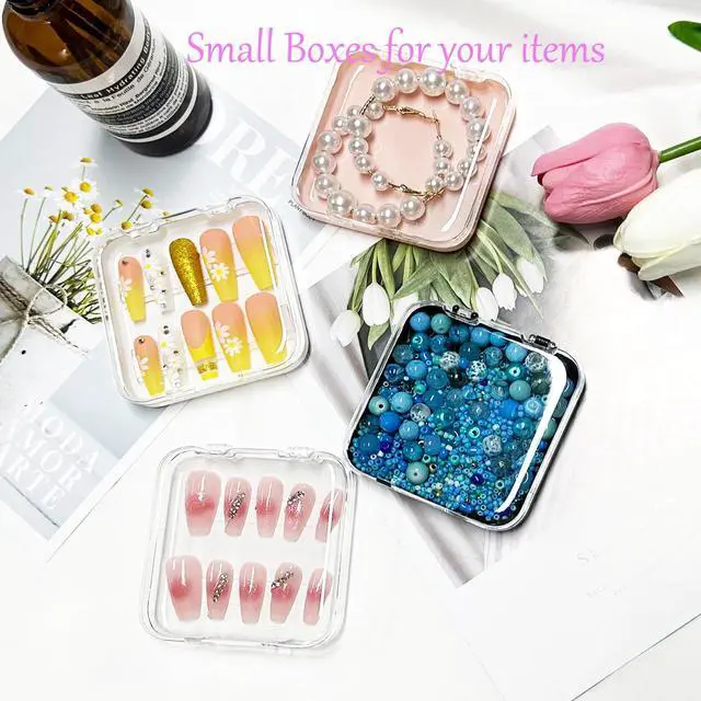 Alt view image 6 of 7 - 12 Pcs Press on Nail Packaging Box Press on Nail Storage Box for Press Ons with 60 Pcs Adhesive Double Sided Tape Acrylic Fake Nail Display Box False Nail Organizer Case for Home Salon Use