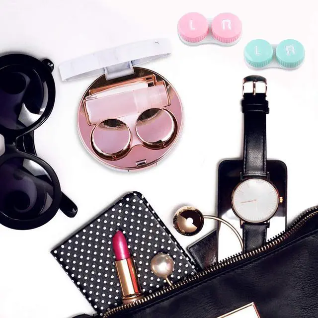 Alt view image 7 of 7 - Cute Contact Lens Case Portable Travel Box with Mirror Tweezers Remover Tool Solution Bottle for Office and Outdoor