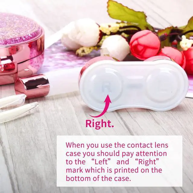 Alt view image 4 of 7 - Contact Lens Case, Bling Stars Cute Contact Lenses Holder Travel Kit with Remover Tool Tweezers Solution Bottle Mirror Portable Contacts Storage Container for Women Girl (Pink)