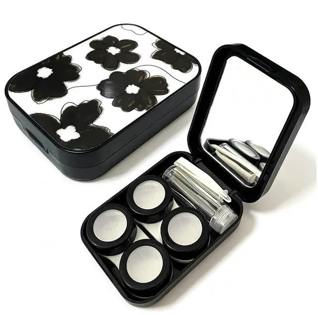 Main image of Contact Lens Case, Travel Size Cute Colored Contact Lenses Applicator Remover Tool Kit with Mirror Solution Bottle for Daily Outdoor