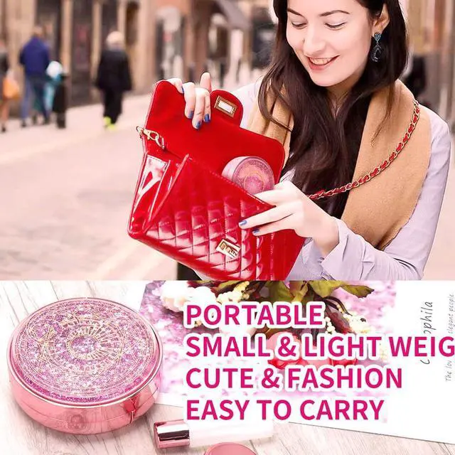 Alt view image 7 of 7 - Contact Lens Case, Bling Stars Cute Contact Lenses Holder Travel Kit with Remover Tool Tweezers Solution Bottle Mirror Portable Contacts Storage Container for Women Girl (Pink)