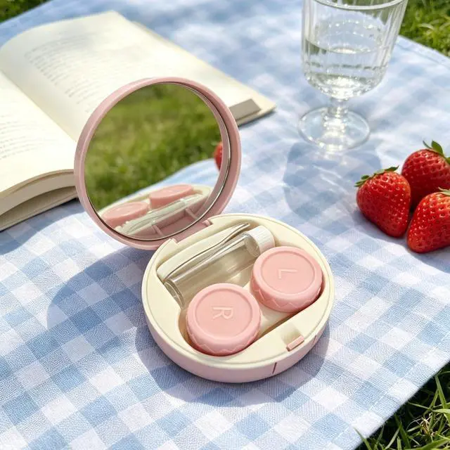 Alt view image 3 of 7 - Contact Lens Case, Leakproof Cute Travel Kit Contact Lenses Applicator Remover Tool with Mirror Solution Bottle (2 Pack)