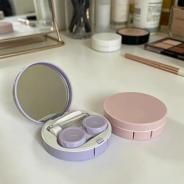 Alt view image 5 of 7 - Contact Lens Case, Leakproof Cute Travel Kit Contact Lenses Applicator Remover Tool with Mirror Solution Bottle (2 Pack)