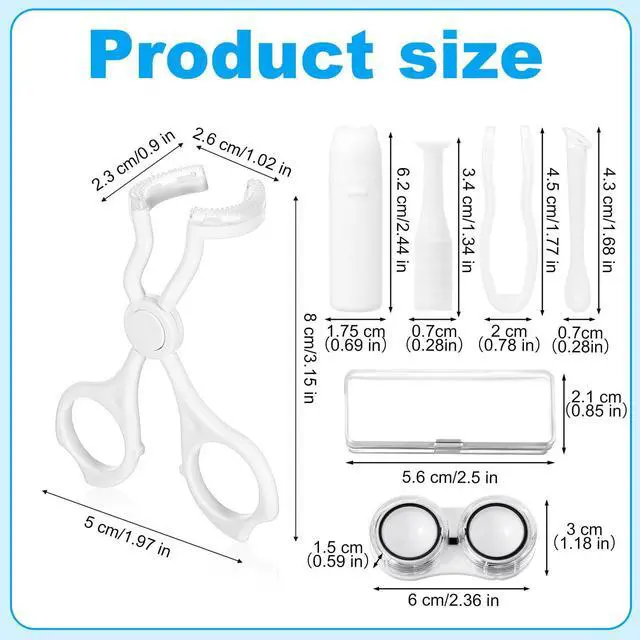 Alt view image 2 of 7 - Contact Lenses Applicator Tool Set, Contact Lens Applicator Tool with Eye Opener for Contacts, Contact Helper Insert/Remover, Tweezers, Soft Contact Lens Applicator Tool and Case