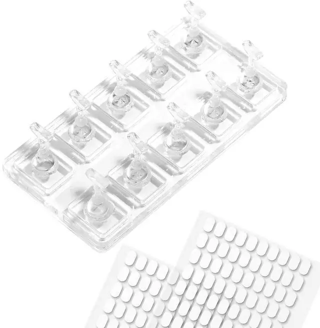 Main image of Nail Stand for Press On Nails Art Display Practice, Non-mangnetic Acrylic Stand Holder for Practice Tips with 200pcs Clear Reusable Adhesive, Beginner Nails Arts Kit Accessories DIY Tool