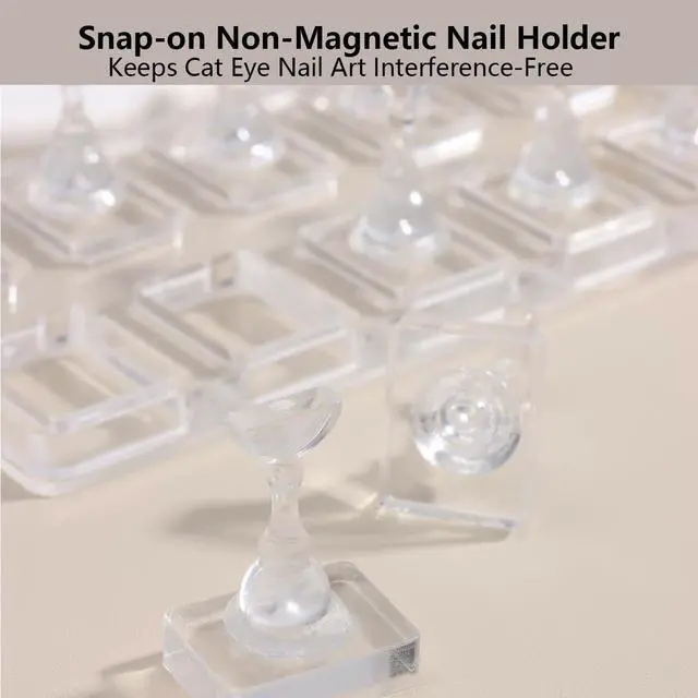 Alt view image 3 of 6 - Nail Stand for Press On Nails Art Display Practice, Non-mangnetic Acrylic Stand Holder for Practice Tips with 200pcs Clear Reusable Adhesive, Beginner Nails Arts Kit Accessories DIY Tool