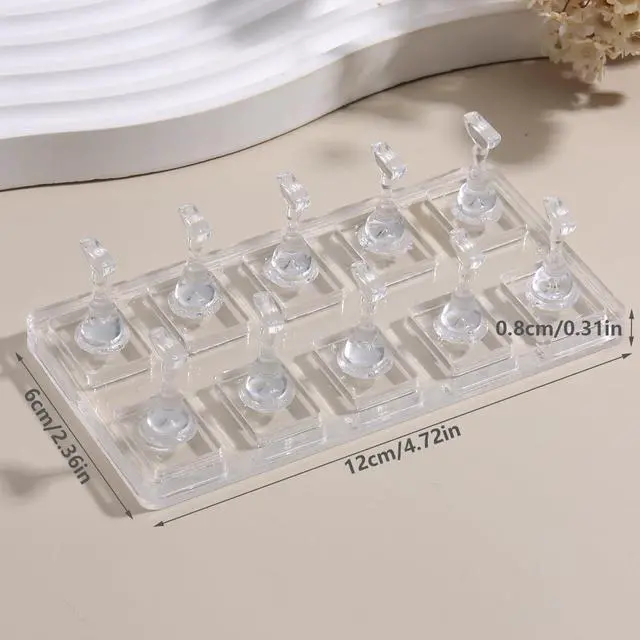 Alt view image 2 of 6 - Nail Stand for Press On Nails Art Display Practice, Non-mangnetic Acrylic Stand Holder for Practice Tips with 200pcs Clear Reusable Adhesive, Beginner Nails Arts Kit Accessories DIY Tool
