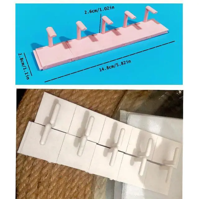 Alt view image 2 of 7 - 20 Pack Nail Practice Stand Tip Holder Display Base Detachable Rack for False Nail Tips Painting Beginner Showing Training Fingernail Art Manicure Tool Home Salon ( White+Pink )