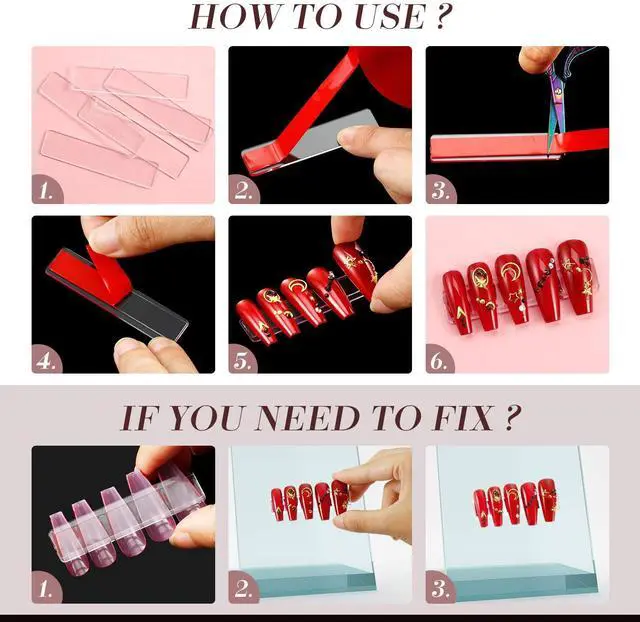 Alt view image 3 of 7 - 100 Pieces Nail Design Tips Display Stand Holder with 10 M Double Sided Tape Nail Design Practice Holder and Removable Mounting Tape for Home Wall office Decor