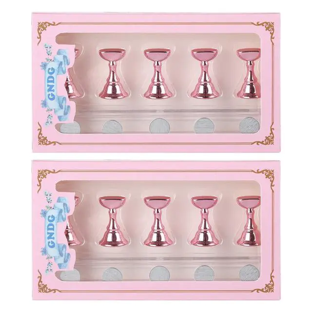 Alt view image 7 of 7 - 2 Pack Nail Stand with Case and 500 PCS Double-Sided Tape, Pink