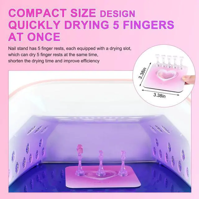 Alt view image 7 of 7 - Nail Stand for Press Ons, Fake Nail Holder for Painting Nails, Super Magnetic Base for Painting Display Holder with Reusable Mounting Tapes for Home DIY Salon Supplies